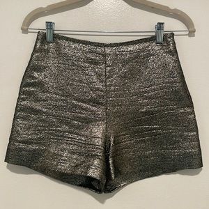 Diane Von Furstenberg Gold Lame Shorts